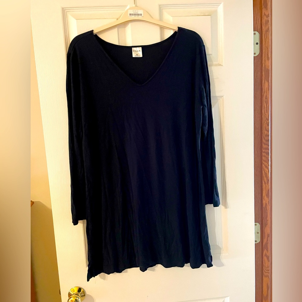 Soma Cool Nights Black V Neck Nightgown 🌻